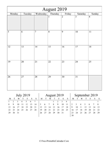 2019 calendar august vertical layout