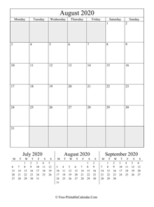 2020 calendar august portrait