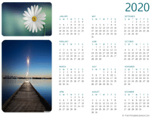 2020 photo calendar (horizontal layout)
