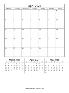 2021 calendar april vertical layout