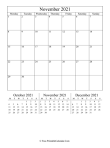 2021 calendar november portrait