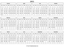 2021 landscape calendar