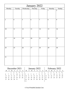 2022 calendar january portrait