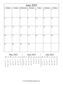 2022 calendar june vertical layout