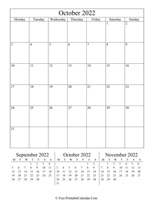 2022 calendar october vertical layout