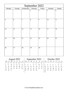 2022 calendar september vertical layout