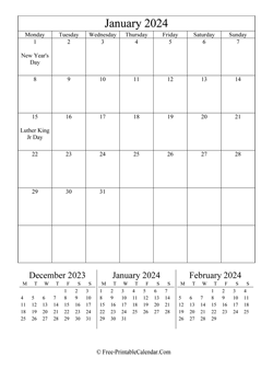 2024 calendar january vertical layout