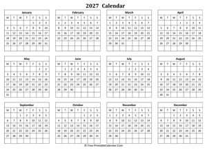 2027 landscape calendar