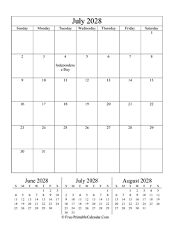 2028 calendar july portrait