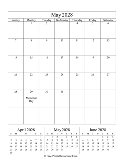 2028 calendar may portrait