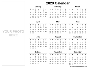 2029 yearly photo calendar