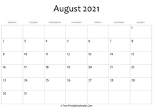 august 2021 calendar printable with holidays