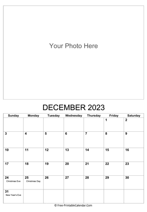 december 2023 photo calendar
