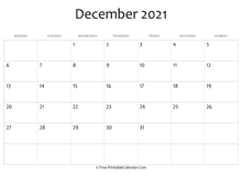editable 2021 december calendar
