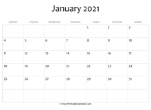 editable 2021 january calendar