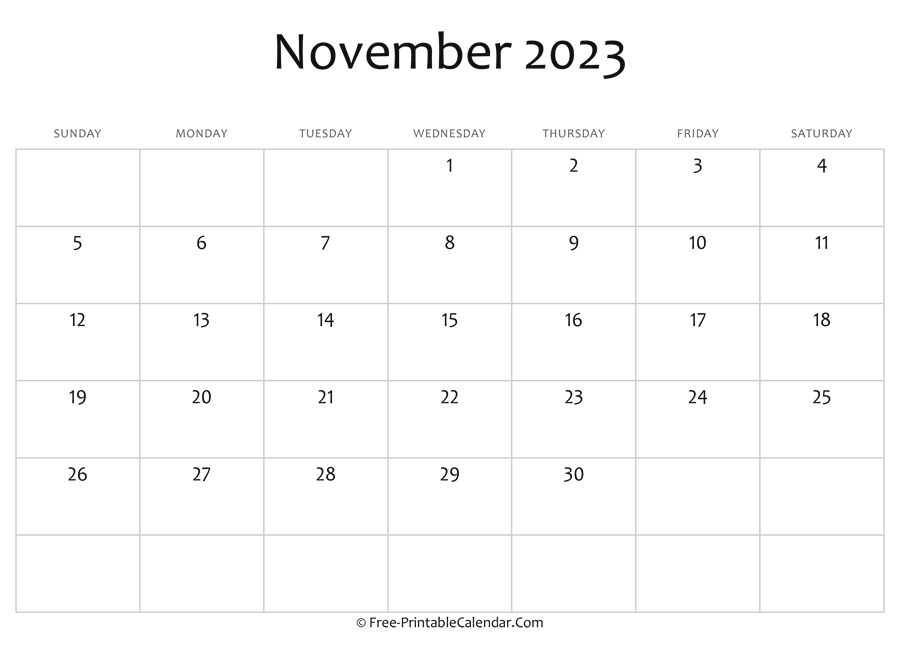 Editable 2023 November Calendar