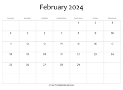 calendar february 2024 editable