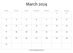 calendar march 2024 editable