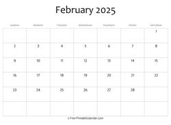calendar february 2025 editable