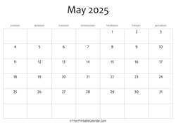 editable 2025 may calendar