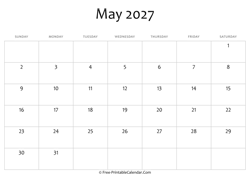 editable 2027 may calendar