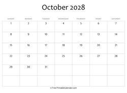 calendar october 2028 editable
