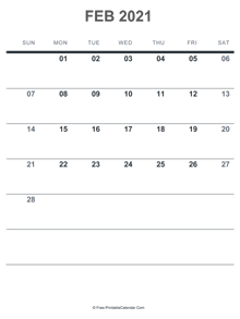 february 2021 printable calendar