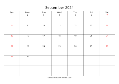 Printable Calendar September 2024