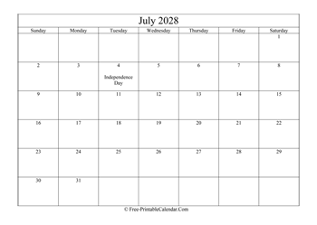 july 2028 calendar printable with holidays