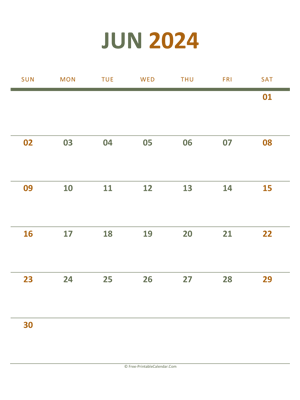 june 2024 printable calendar