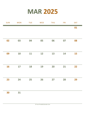 march 2025 printable calendar