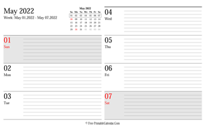 may 2022 weekly calendar planner landscape layout