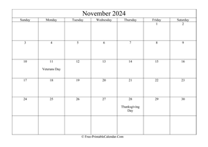 november 2024 calendar printable holidays