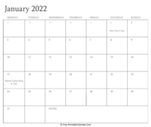 printable january calendar 2022