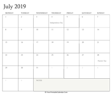 printable july calendar 2019 holidays