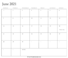 printable june calendar 2021 holidays