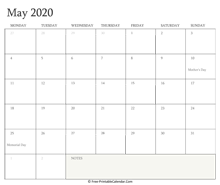 printable may calendar 2020