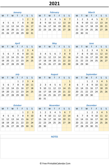 printable yearly calendar 2021 weekend highlight vertical