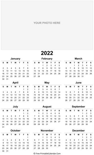 printable yearly photo calendar 2022