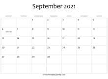 september 2021 calendar printable holidays