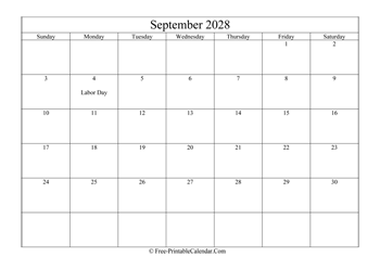 september 2028 calendar printable with holidays